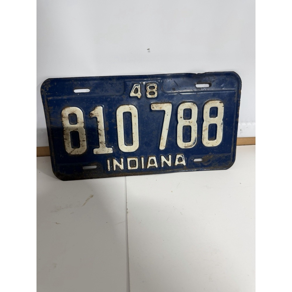 1948 INDIANA LICENSE PLATE - Vintage Antique Original Classic Car Automobile